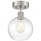 Access Lighting Port Nine Burgundy, Burgundy LED SemiFlush, Brushed Steel Finish, Seeded Glass 63148LEDDLP-BS/SDG - alternate 1